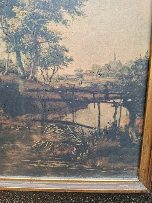 Hobbema Młyn Wodny reprodukcja  prl