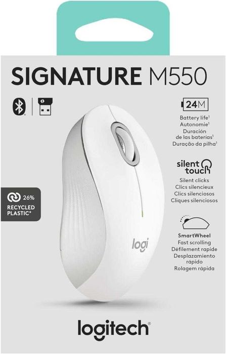 Миша Logitech Signature M550 White/ 550L Blue бездротова тиха Нові