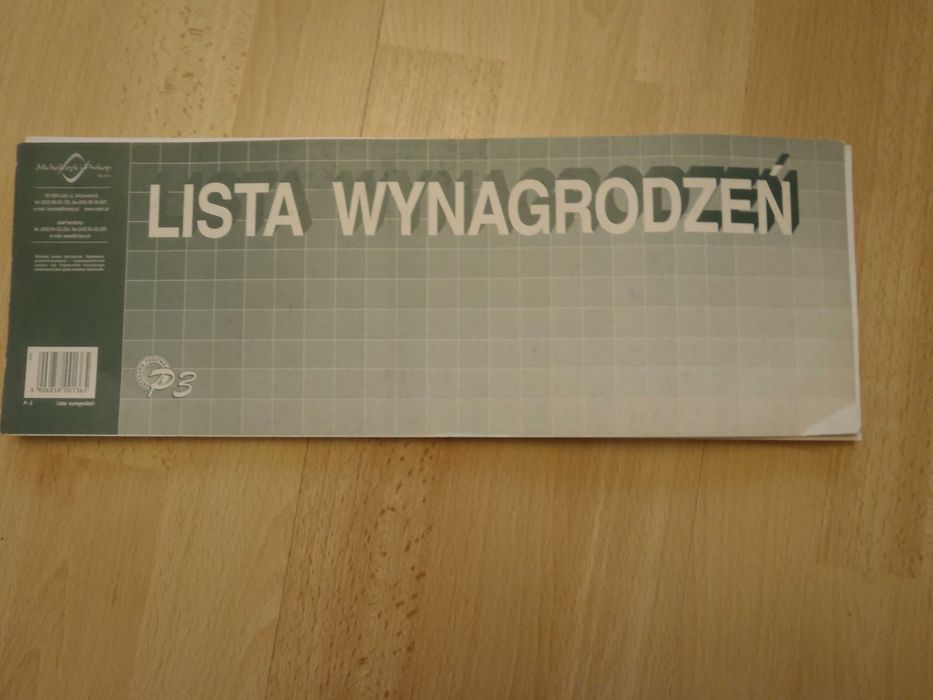 Lista wynagrodzeń.