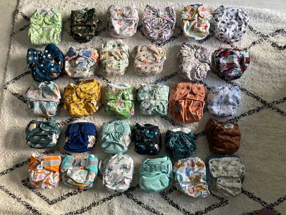 Pack 56 fraldas reutilizãveis + lãs + absorventes