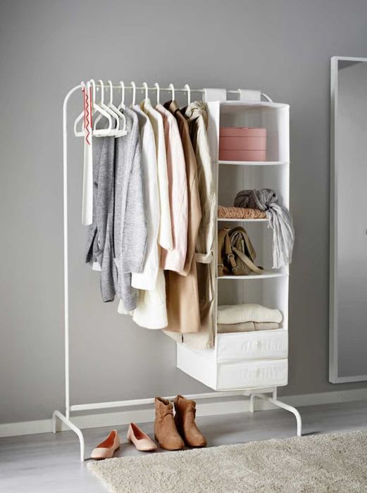 Ikea clothes rack MULIG cabide metal guarda-roupa novo