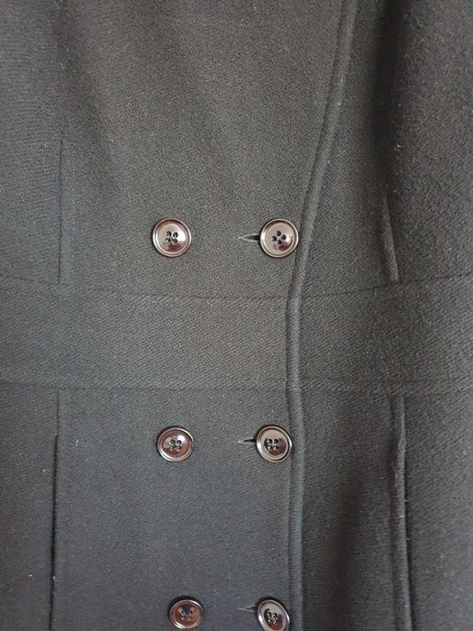 Płaszcz jesienno-zimowy 80% wełna, czarny , rozmiar 46/44