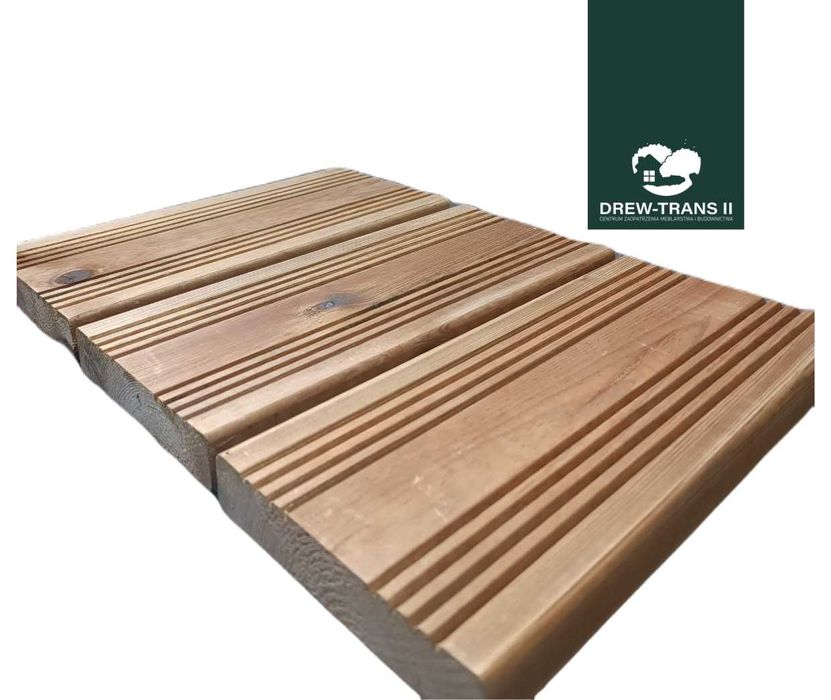 Deska tarasowa impregnowana ryflowana 27x145 Deski tarasowe sosnowe