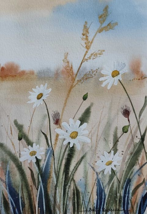 Akwarela Akwarelka Obraz pt. Łąka 4