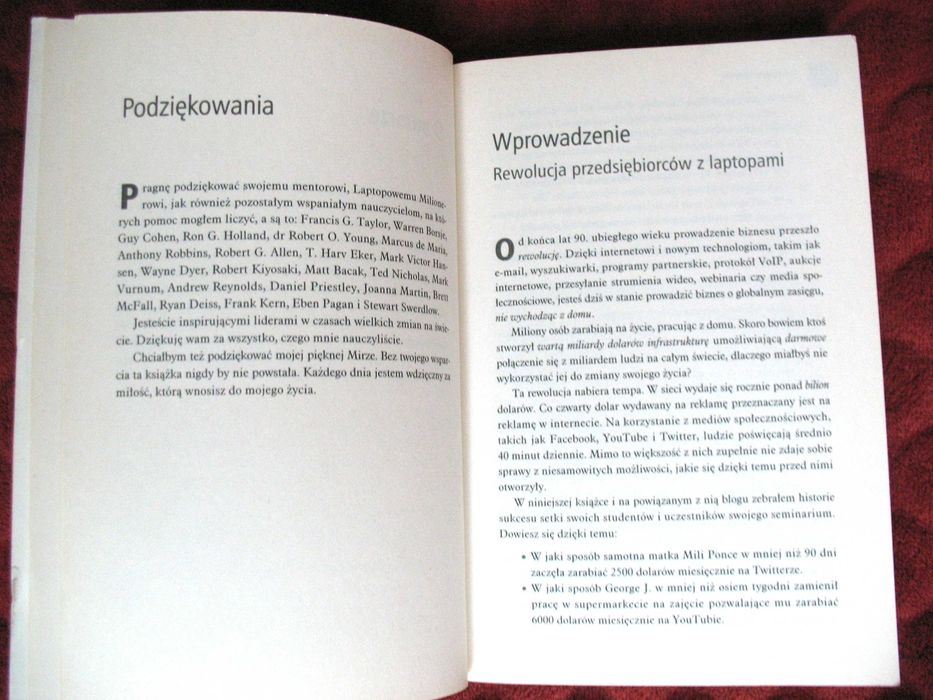 "Laptopowy milioner" autor Mark Anastasi - poradnik - książka polska