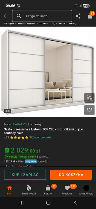 Szafa przesuwna 280 cm