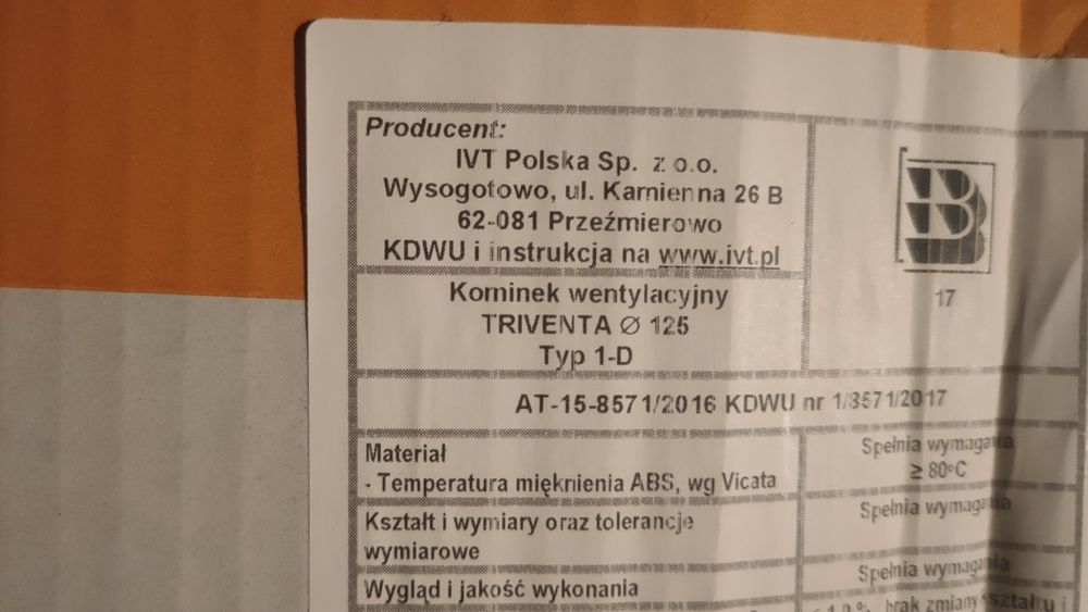Kominek wentylacyjny