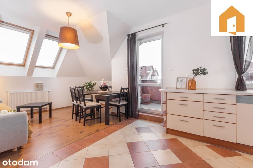 3 pokoje + antresola | 64,48 m2 | balkon