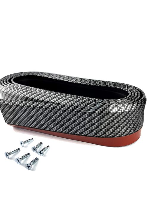 Губа универсальная на передний бампер С БРАКОМ КАРБОНОВАЯ