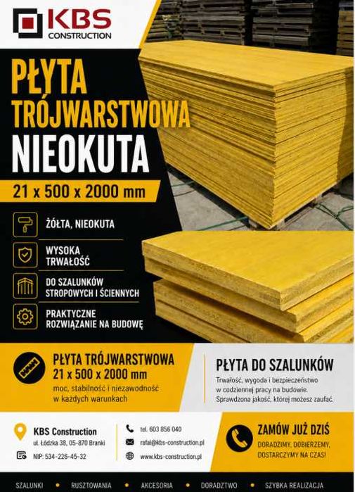 Sklejki szalunkowe używane Peri / płyty szalunkowe trójwarstwowe / szalunki stropowe NAJTANIEJ