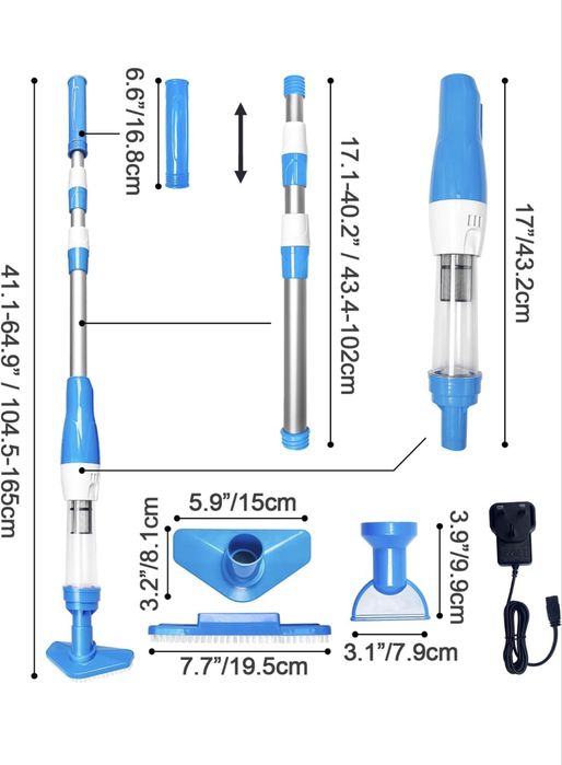 Bezprzewodowy odkurzacz basenowy z akumulatorem PoolyPoly 3 w 1