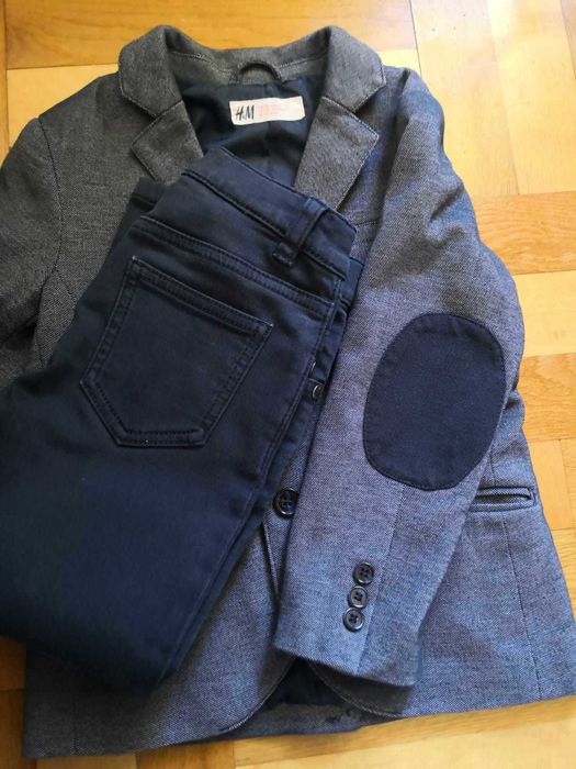 Garnitur Marynarka H&M dla chłopca r 110 i 2xkoszula Next+ spodnie M&S