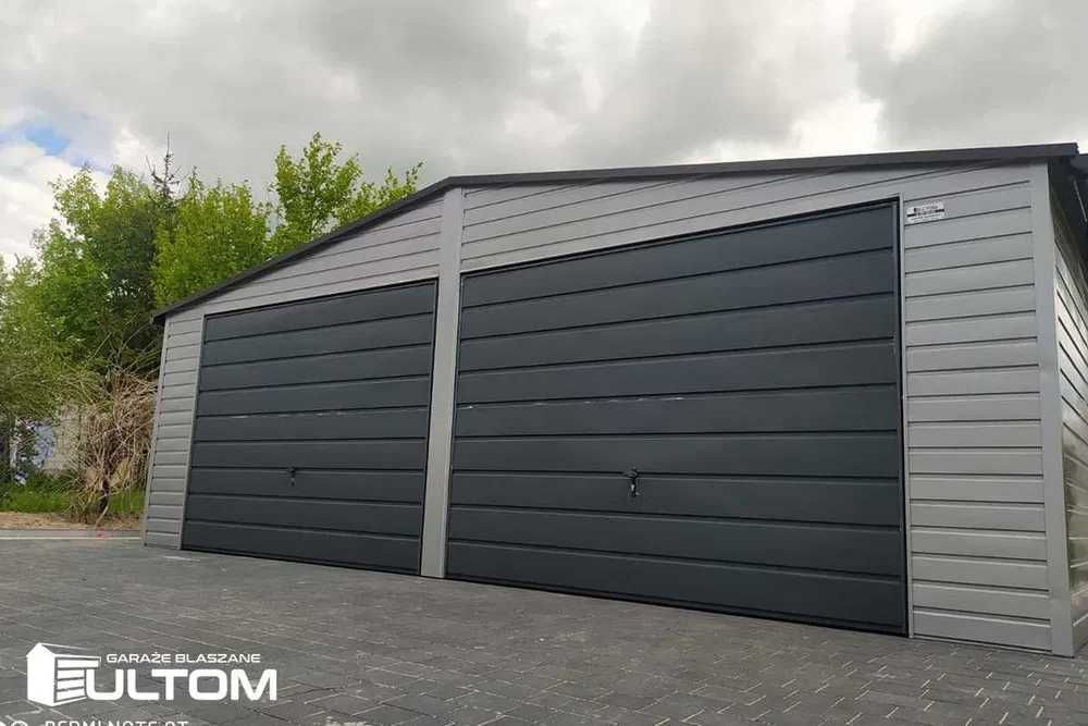 Garaż blaszany blaszak 8x8 akrylowy drewnopodobny PREMIUM