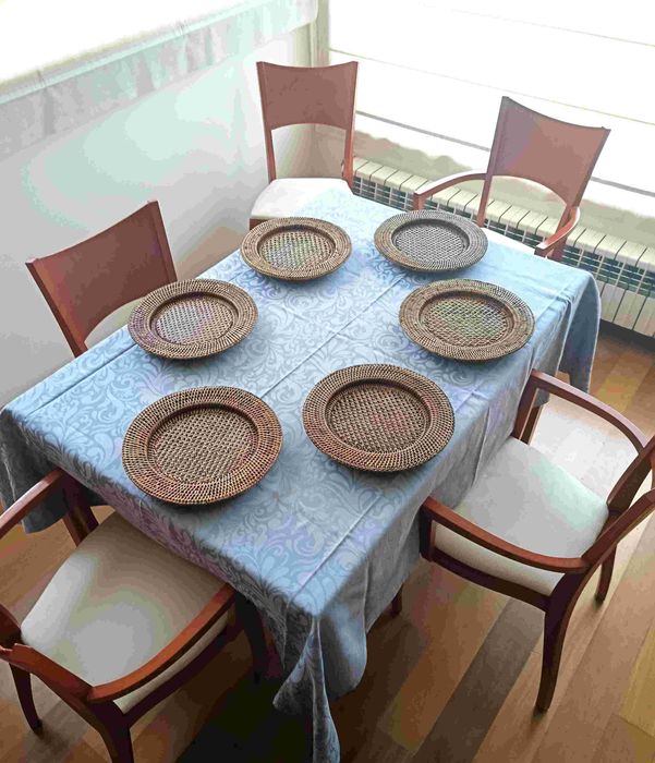 Prato marcador de Rattan natural ( 6 pratos)