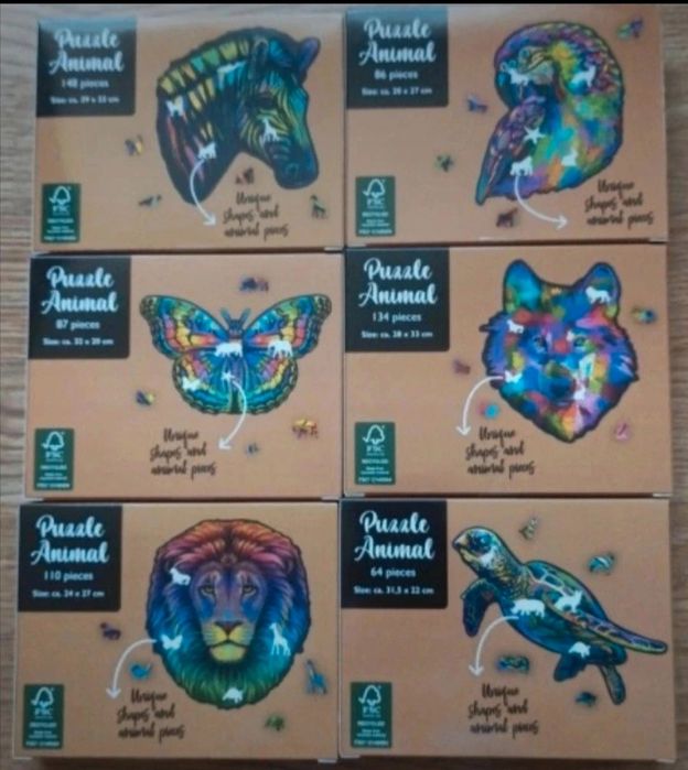 Zestaw puzzli Animal( 6 opakowań)