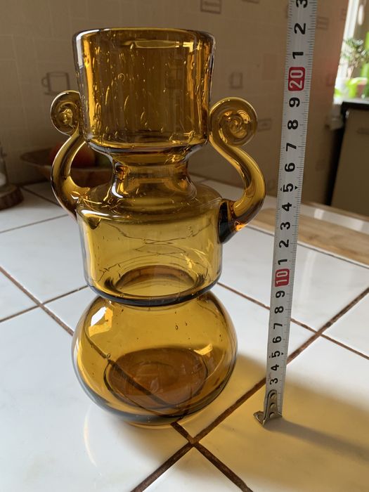 Wazon Huta Kamionka Łysa Góra Szkło PRL antico