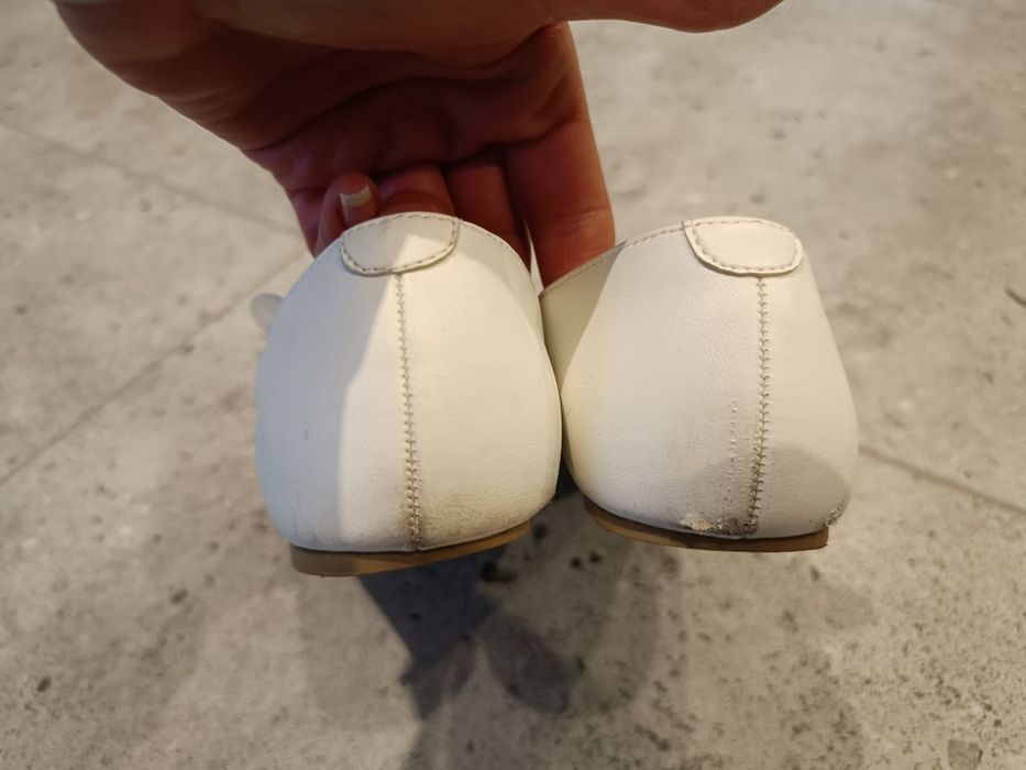 Baleriny r. 36 białe skóra ecru