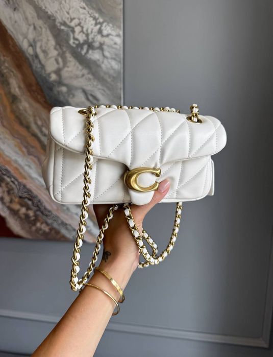 Coach Tabby Pillow Bag Ivory Gold premium / жіноча шкіряна сумочка