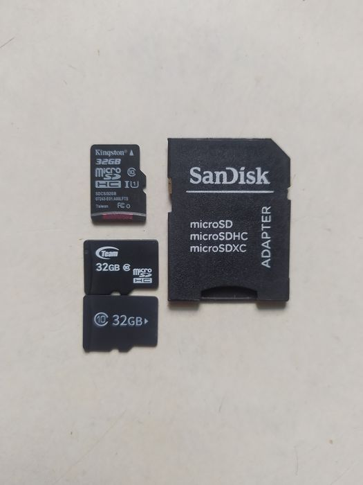 microSD 32gb, 3 шт та адаптер