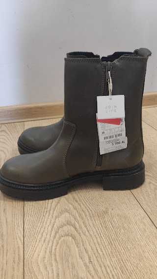 Чобітки Zara шкіряні 39розмір