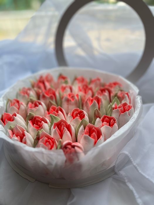 Зефирный букет, зефір, домашній зефір, подарунок, коробочка, зефир