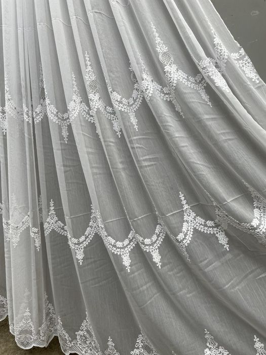 Тюль бамбук гардини вишиті для вітальні, кухні,зали Штори блекаут,барх