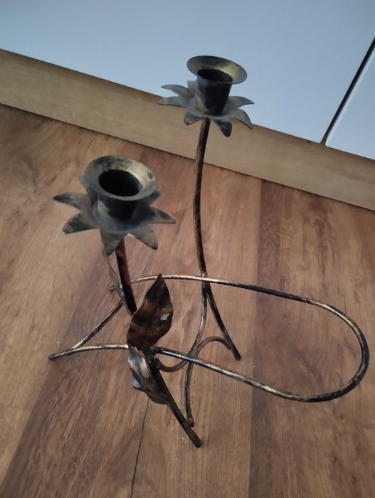 stojak na wino i świecznik  metaloplastyka