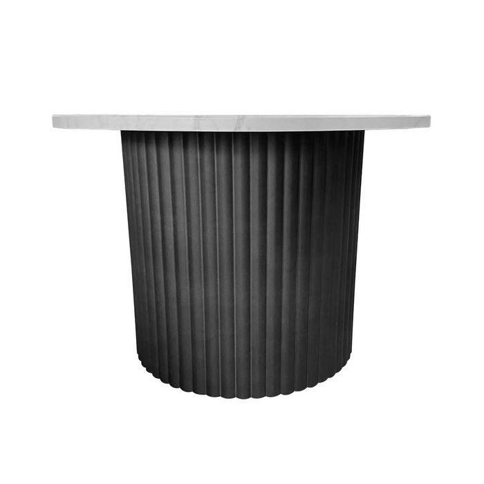 Stół okrągły z ryflowaną podstawą