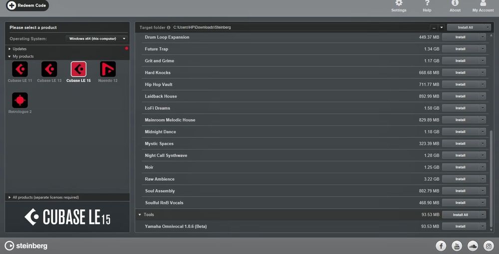 Steinberg CUBASE 15 LE - Najnowszy DAW + 33GB DODATKÓW