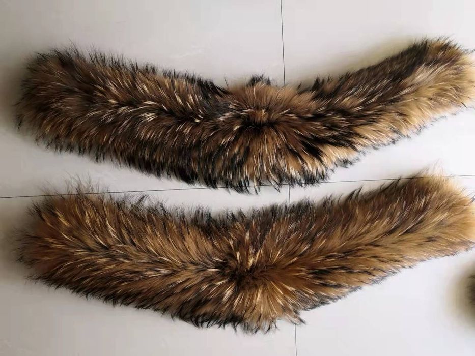 Piękne naturalne obszycia do kaptura z futra jenota do kurtki