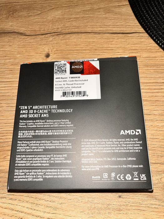 Procesor AMD ryzen 7 9800x3d