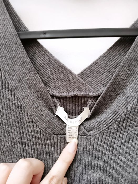 Vestido de Malha Cinzenta Escura