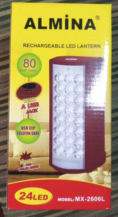 24 LED Лампа-фонарь Almina DL-2606+ повербанк, 6v, PowerBank