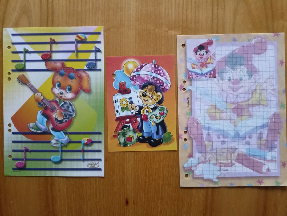 Karteczki kolekcjonerskie do segregatora różne bajki