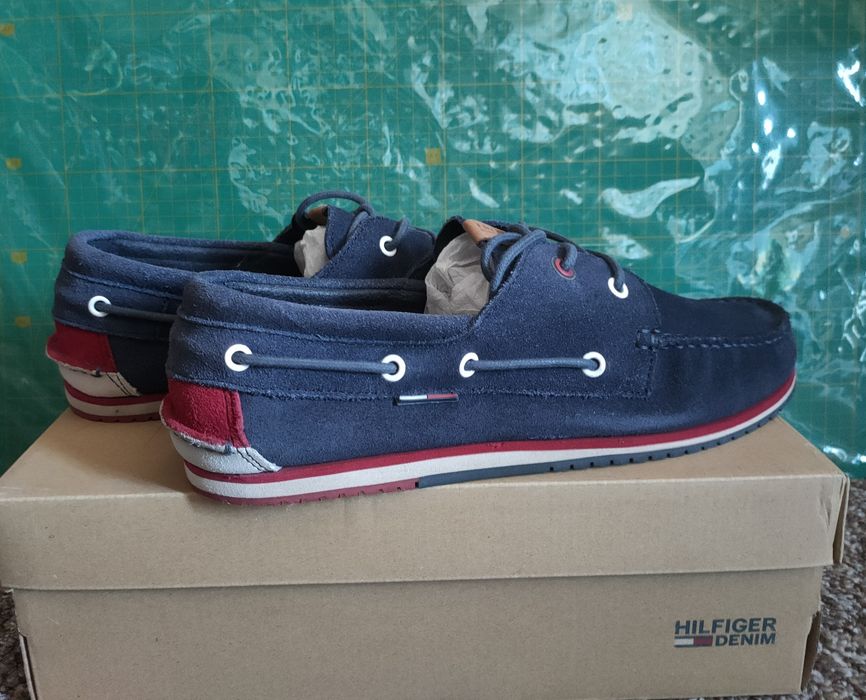 Мужские синие замшевые топсайдеры Tommy Hilfiger 45р, туфли мокасины