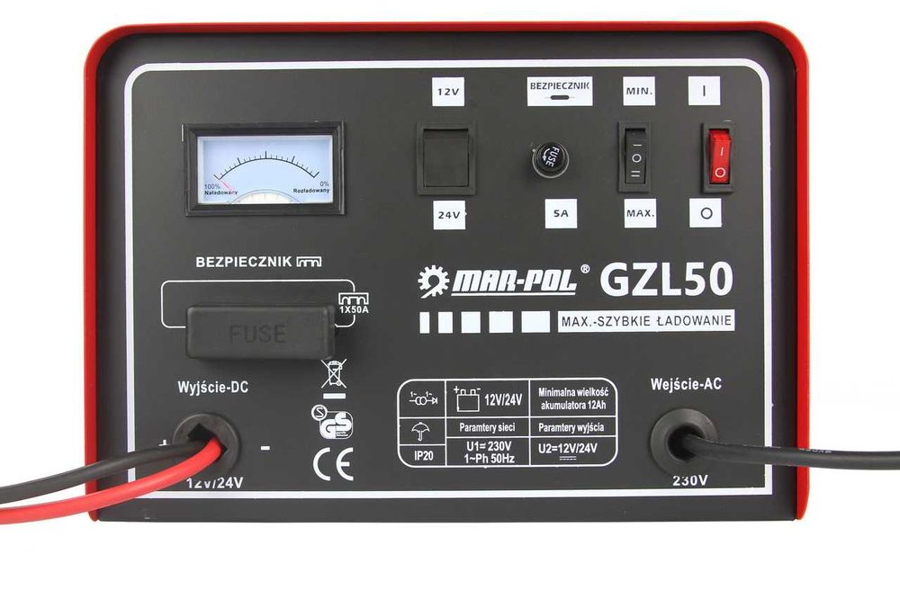 Prostownik Glz-50 samochodowy szybkie ładowanie rozruch 12 24V