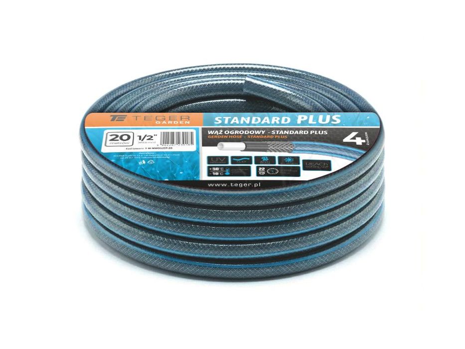 Wąż ogrodowy "STANDARD PLUS" FI 1/2". 20m / TEGER