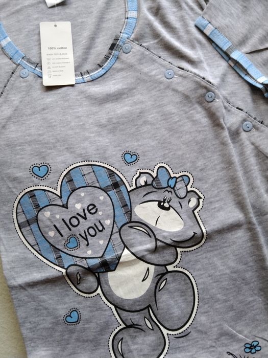 XL 42 Koszula poporodowa do karmienia odpinana rozpinana na boki piżam