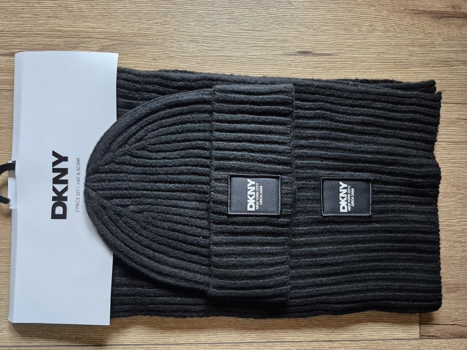 Czapka Szalik Zestaw Męski DKNY