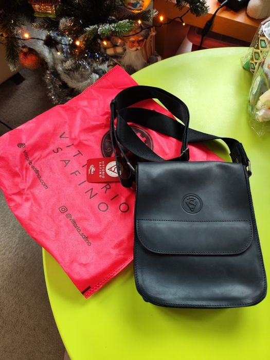 Torebka męska Vittorio Safino 24/20/6cm skórzana Nowa