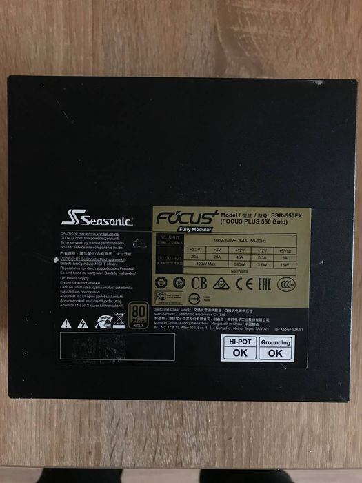 Seasonic Focus Gold 550W | 80+ Gold | Полностью модульный