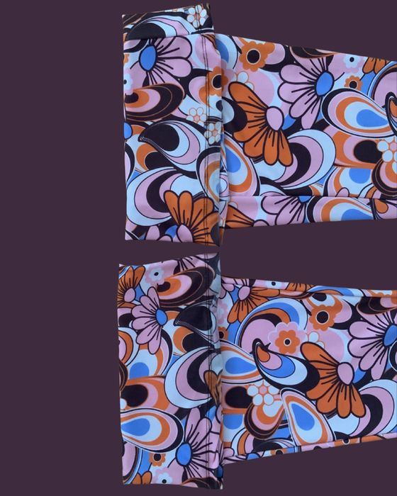 Psychedelic Flare Pants - 70s Hippie Retro Print