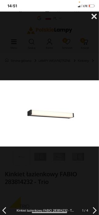 Lampa LED wodoszczelna FABIO 42 cm kinkiet linia prosta
