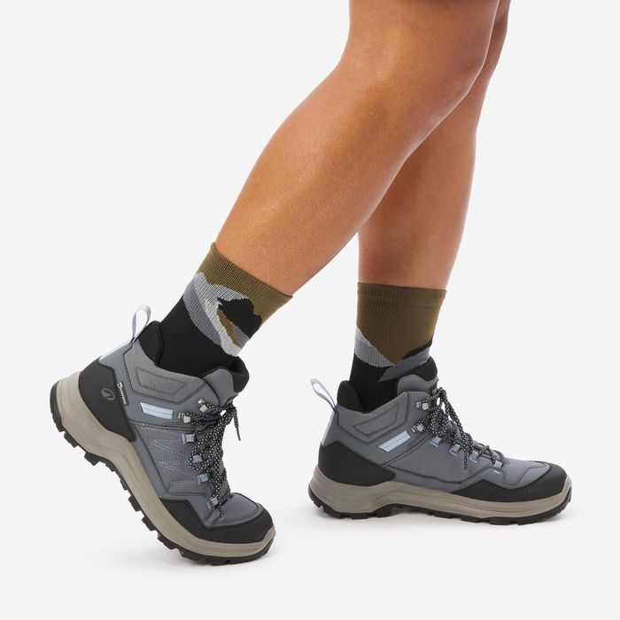Botas impermeáveis de Caminhada Mulher MH100 Cinzento