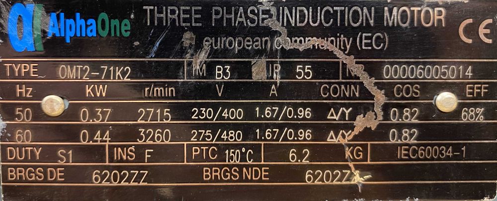 silnik elektryczny 0,37kW 2715obr. 3fazowy