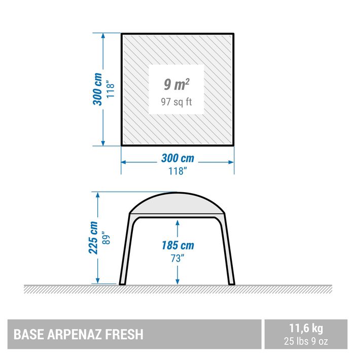 Sala de Campismo com varetas ARPENAZ BASE FRESH - 10 Pessoas