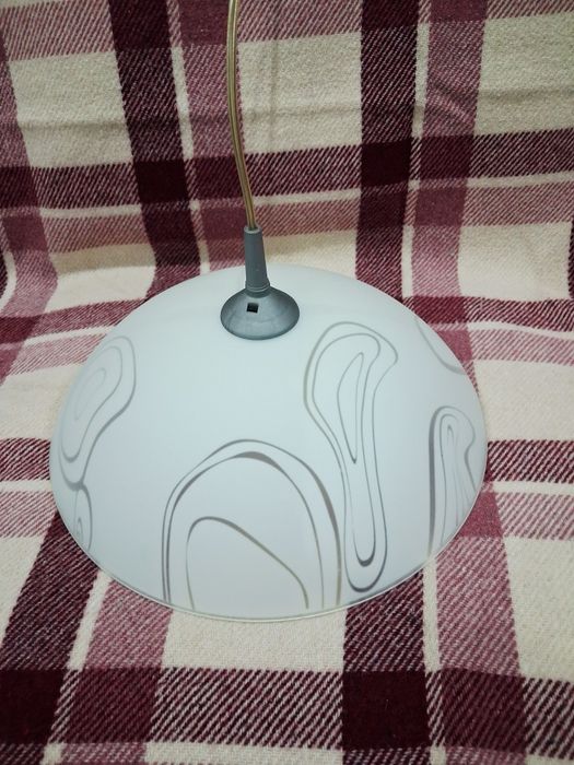 Lampa wisząca sufitowa szklana biała