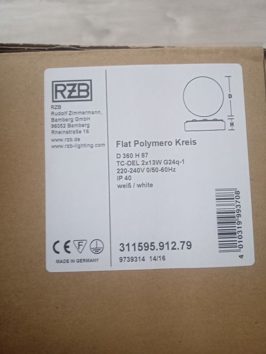 lampa okrągła sufitowa rzb