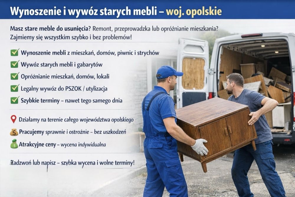 Wynoszenie oraz wywoz starych mebli