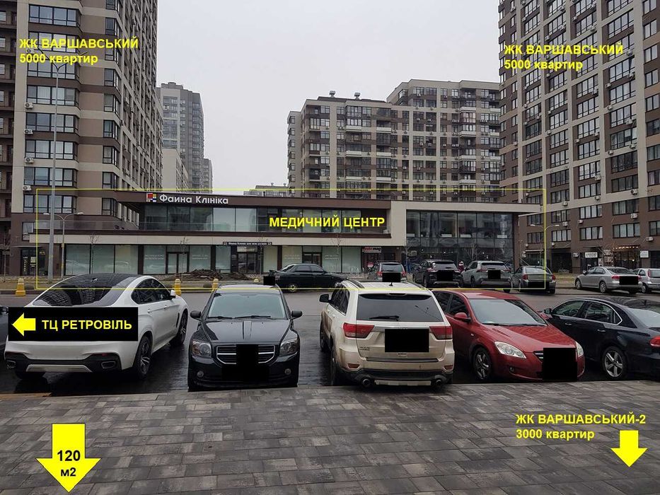 Фасад, кутове, ЖК Варшавський-2, навпроти ТЦ, вул.Олеся/вул.Крістерів